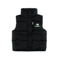 Gilet trapuntato nero per bambini con collo alto e toppa con orsetto polare - 110cm / Nero