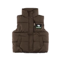 Gilet imbottito marrone scuro per bambini con collo alto e toppa di orso polare - 110cm / caffè