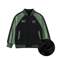 Boy's varsity jacket in black and olive green with fleece lining and embroidery - 120 / Black