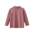 Pink and white striped long sleeve turtleneck shirt for girls in soft cotton fabric - 90 / Dusty Pink