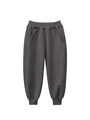 Kids loose fit charcoal grey jogger pants with elastic drawstring waist and ribbed cuffs - 120cm / Dark Gray