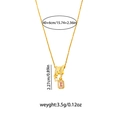 Detailed size specifications for gold tassel necklace with pink zircon pendant - Gold