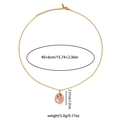 Specifiche dettagliate delle dimensioni della collana con ciondolo floreale vintage - Collana con Ciondolo Viola-Oro