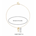 Detalles y medidas del collar de acero de titanio dorado con colgante de estrella de ocho puntas - Dorado