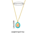 Détail du collier tulipe plaqué or avec pendentif émaillé montrant les mesures précises - Collier Fleur de Tulipe / Doré