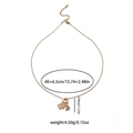 Collar dorado con colgante de pata de gato y corazón rojo con circonitas brillantes - Estilo de Corazón y Huella con Circonita de Colores / Dorado
