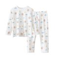 Kids long sleeve pajamas set in cream with cartoon sheep, cloud and moon patterns - 110cm / Top And Bottom / Off White Sheep