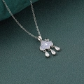 Collana a nuvola d'argento con ciondolo blu e tre nappe di zirconi a goccia - Argento