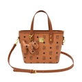 Brown vintage monogram bucket bag with bear print and adjustable crossbody strap - With Pendant / Brown