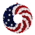 Patriotic Independence Day wreath with red white and blue roses and white stars - Simulation Rose Independence Day Wreath - Small