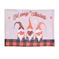 Gnome placemat with red buffalo plaid edge and Merry Christmas print for table decor - Red and Black Plaid Gnome Placemat