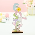 Colorful Easter wooden letters on a natural base for festive tabletop decoration - EASTER Letter Style