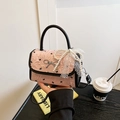 Pink bow mini handbag with pearl charms and lace ribbon in a sweet aesthetic style - Bow / With Charm