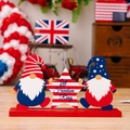 4th of July wooden gnomes and star tabletop decor with Let Freedom Ring text - Gnome Star Style