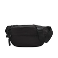 Minimalistische schwarze Nylon-Brusttasche mit verstellbarem Gurt und Reißverschlussfächern - Schwarz