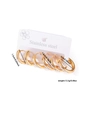 Three pairs of gold stainless steel hoop earrings set with zircon in 15mm, 18mm, 20mm sizes - Rhinestone Gold Style (EXRGE0461)