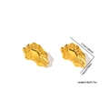 Pendientes dorados de diseño fluido artístico, tamaño 2.7x1.8cm, peso 4.9g - Estilo de Lava Líquida (EXRGE0323)