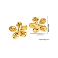 Pendientes de flores en oro martillado con textura elegante y diseño mariposa - Estilo Flor Grande Martillada (EXRGE0324)