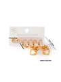 Dettaglio del set di orecchini in acciaio al titanio dorato con cuori e perle - Set Cuore Perla Artificiale (0436)