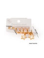 Set di 6 orecchini dorati in acciaio inossidabile con perle, stelle e cerchietti - Set Stella Perla Artificiale (0438)