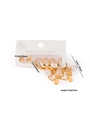 Dettaglio del set di 3 paia di orecchini dorati in acciaio inossidabile con farfalle - Set Farfalla Perla Artificiale (0435)