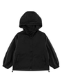 Classic black hooded zip-up windbreaker jacket for kids with adjustable drawstring hem - 120cm / Black