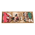 Set di ciondoli natalizi in legno a forma di auto con testo Merry Christmas e scatola - Scatola di Legno Stile A Piccola Auto