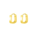 Close-up of S925 sterling silver stamp on square brushed gold plated earrings - Gold Brushed Square Huggie (EH760JS)