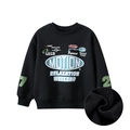 Kinder Sweatshirt in Schwarz mit Grafikprint und warmem Fleece-Innenfutter Detail - 120 / Schwarz