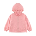 Pink hooded windbreaker for kids with front zipper and adjustable hem in casual style - 120cm / Pink