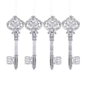 Set di quattro chiavi vintage trasparenti per albero di Natale con eleganti intagli - Pendenti a Chiave Trasparenti (Confezione da 4)