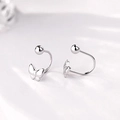 Minimalistische zilveren vlinder oorknopjes met een gepolijste afwerking voor dames - Zilver (1 paar vlinder oorknopjes)