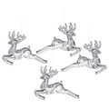 Set di 4 ornamenti di renne trasparenti in acrilico per decorazioni albero di Natale - Pendenti a Renna Trasparenti (Confezione da 4)