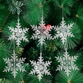 Set di 6 decorazioni a fiocco di neve in acrilico trasparente su un albero di Natale - Pendenti a Fiocco di Neve Trasparenti (Confezione da 6)
