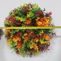 Close-up of 35cm colorful artificial eucalyptus wreath with measurement tape detail - 35cm / Colorful