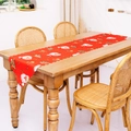 Runner da tavola natalizio rosso con stampe di Babbo Natale e bordi ondulati - Babbo Natale