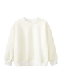 Kids minimalist off-white fleece sweatshirt with ribbed crewneck and soft cotton texture - Off-white