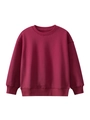 Classic round neck burgundy fleece sweatshirt for children in a minimalist solid design - Wine Red