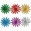 Glitzernde künstliche Weihnachtsblumen im 6er Set für festliche Baumdekoration - Sortierte Glitzerblumen