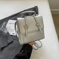 Silver metallic mini backpack with star charms and adjustable straps in urban style - Without Pendant / Silver