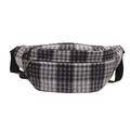 Minimalistische schwarz-weiße Bauchtasche mit Doppelreißverschluss und Dreiecks-Zippern - Schwarz