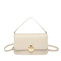 Sac sous le bras chic de couleur crème avec fermoir doré et bandoulière réglable - Kaki