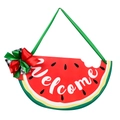 Wassermelone Willkommensschild aus Holz mit Schleife für sommerliche Deko - Wassermelone Türschild
