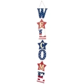 Panneau de bienvenue patriotique en bois drapeau USA avec étoiles et rayures décor - Pendentif en Lettres de Bois du Jour de l'Indépendance