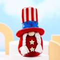Patriotic July 4th gnome plush with stars and stripes hat and white braids - Braid Style