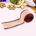 Nastro natalizio in finta juta con bordi a quadri rossi e neri per confezioni regalo - Quadri Rosso & Nero (5.5m)