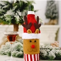 Kerstmis rendier wijnfleshoes met 3D-gewei en feestelijke gebreide stof - Eland