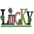 Ξύλινο επιτραπέζιο διακοσμητικό LUCKY για την Ημέρα του Αγίου Πατρικίου με τριφύλλια - Στυλ LUCKY με Τριφύλλι (Τύπος C)