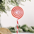 Adorno de árbol de Navidad piruleta espiral roja y blanca con acabado brillante - Colgante Piruleta Grande Rojo Blanco