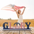 Décoration de table Glory en bois avec motif drapeau américain pour fête nationale - Ornement en Bois Jour de l'Indépendance GLORY